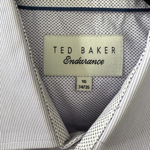 Ted Baker Button Down Endurance Dress Shirt Men's LS Light Purple Size 16 34/35 - Picture 4 of 7